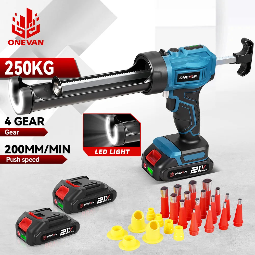 ONEVAN 4-snelheden elektrische kitspuit snoerloze lijmpistool glas hard rubber kitpistool elektrisch gereedschap voor Makita 18V accu