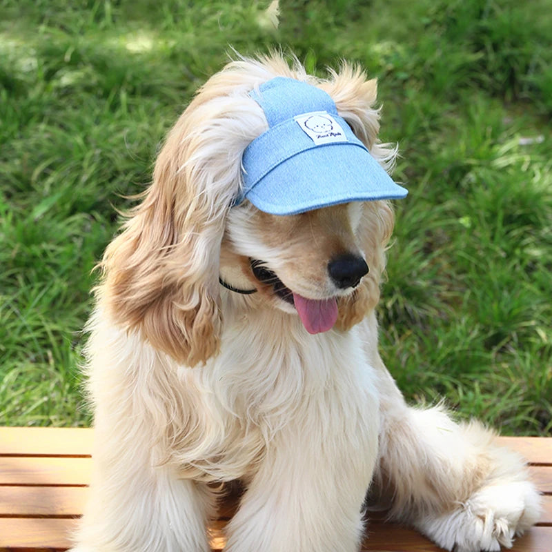 Dog Hat with Ear Holes Adjustable Baseball Cap for small medium dogs Sun Hat Outdoor Hiking Pet Hat Dog Accessories