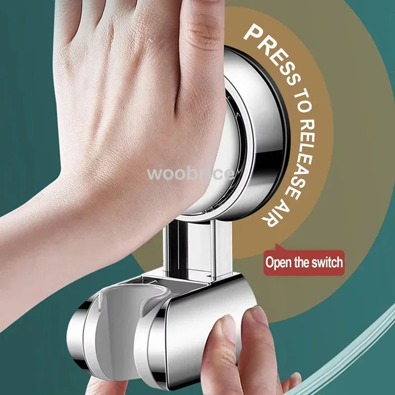 Bath Shower Holder Support Mural Douche Suction Cup Adjustable Handheld Wall Mounted Large Shower Head Supports Relocatable