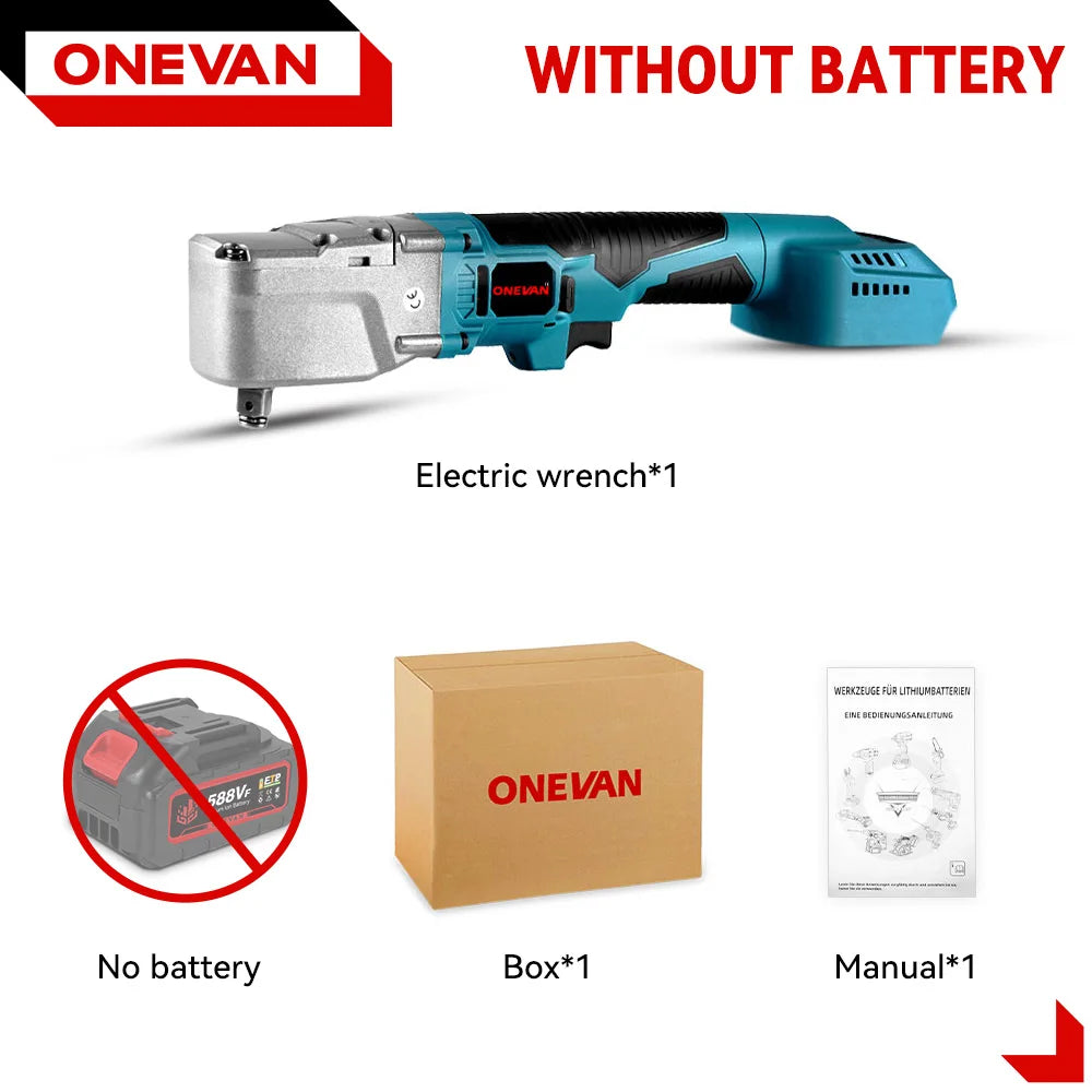ONEVAN 1000NM Brushless 1/2'' Electric Ratchet Wrench Removal Screw Nut Car Repair Power Tool For Makita 18V Battery Pin