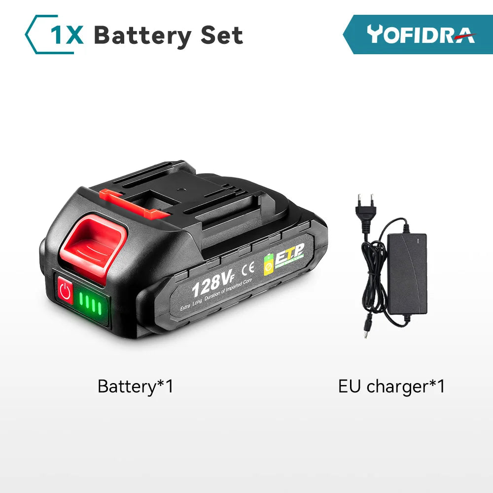 YOFIDRA 20V 18V oplaadbare 928vf 388vf 128vf 22500mAh lithium-ionbatterij met stekker voor vervangende accu van elektrisch gereedschap