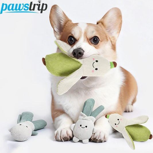 Plush Pet Dog Toy Cute Banana Shape Dog Squeak Toys Interactive Puppy Toys for Small Medium Dogs Bite Resistant Dog Toy