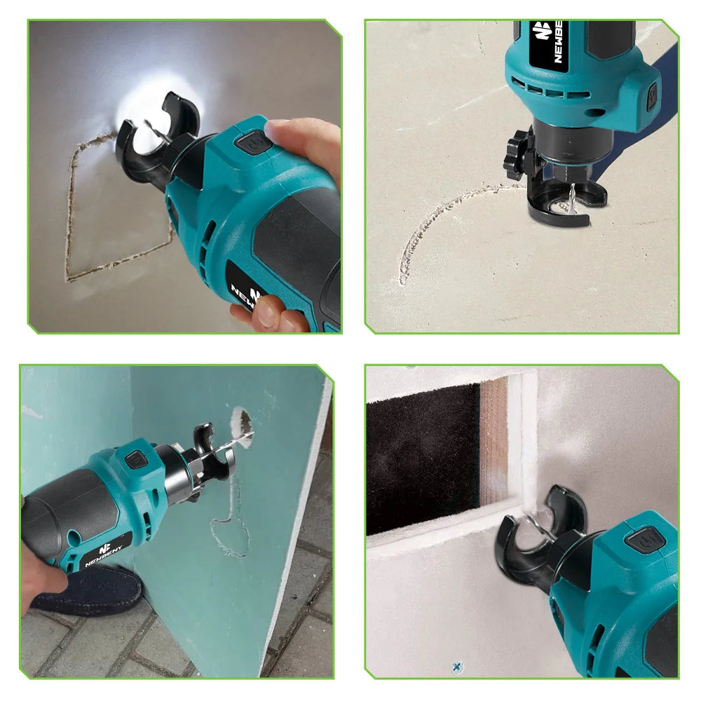 NEWBRNY Borstelloze elektrische gipsplaatfrees Accu-slijpmachine Snijgereedschap Huishoudelijk elektrisch gereedschap voor Makita-accu