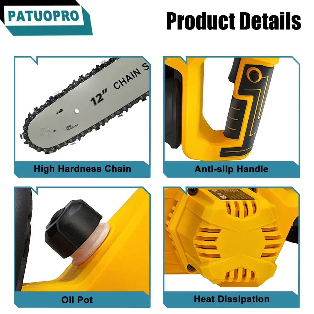 12-inch borstelloze elektrische kettingzaag 3800 tpm draagbare kettingzaag oplaadbaar snoerloos tuingereedschap voor Makita 18V-accu