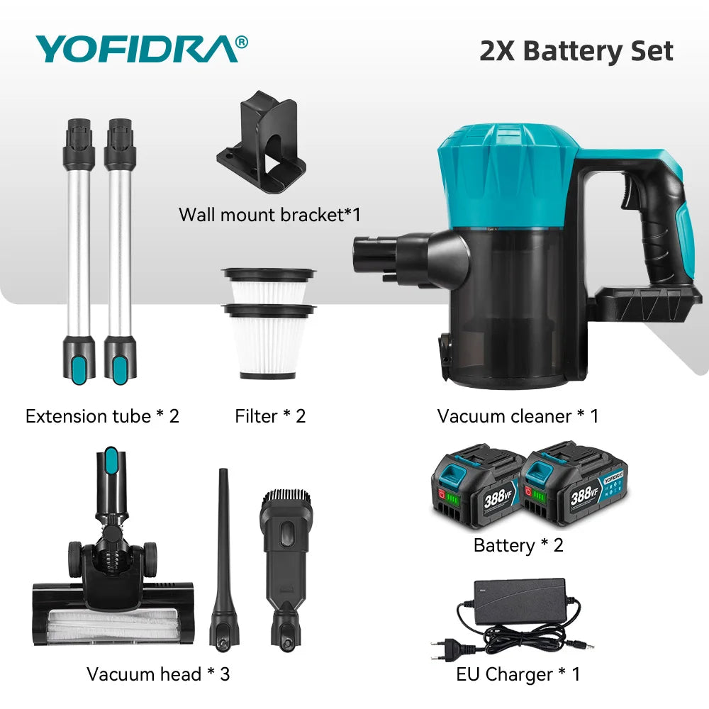 Aspirateur électrique sans balais YOFIDRA 1500ML, dépoussiéreur rechargeable, outil de nettoyage domestique pour batterie Makita