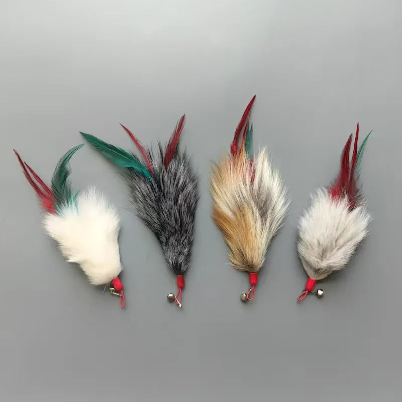 2 recharges de jouets à plumes pour chat, couleur aléatoire, jouet interactif pour chaton