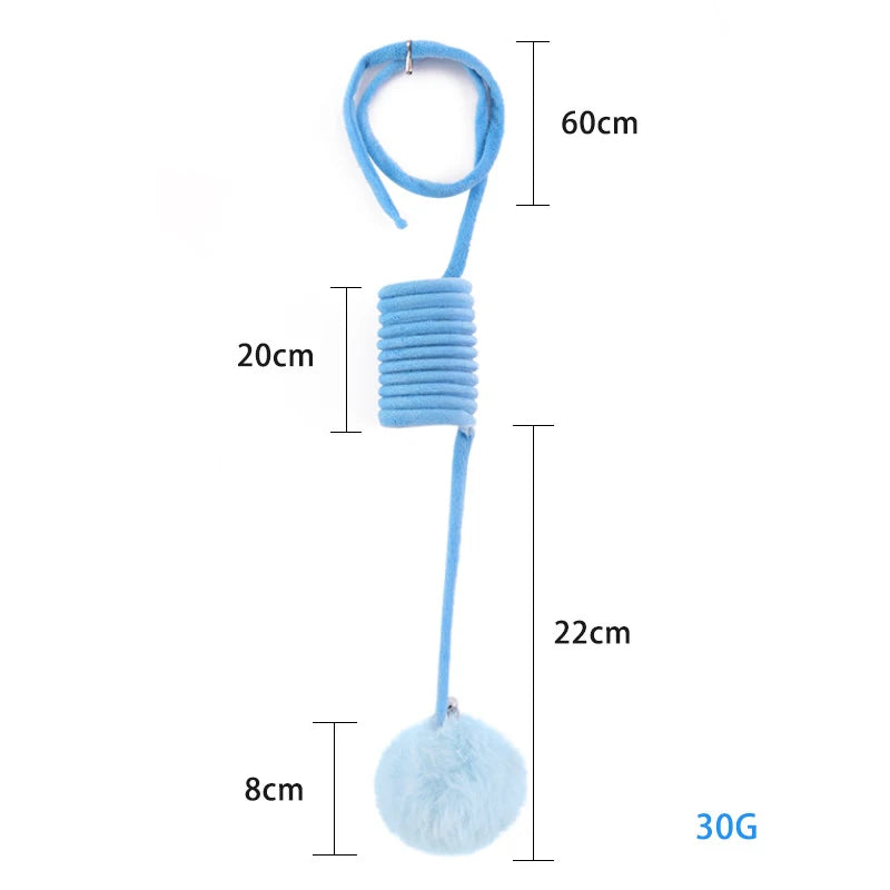 Interactive Cat Toy Funny Cat Stick Plush Spring Ball Self-Hey Hanging Door Kitten Toy Teaser Cat Wand With Bell Pet Accessories