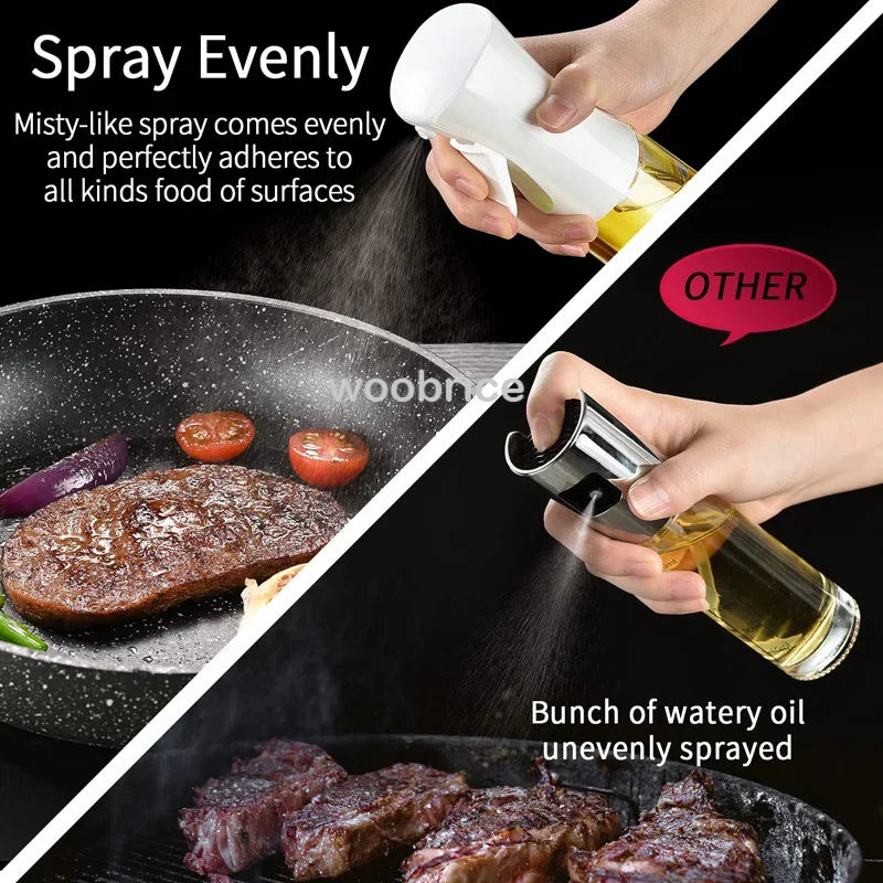 200/300/500ml Oil Spray for Kitchen Oil Nebulizer Dispenser Spray Oil Sprayer Airfryer BBQ Camping Olive OilDiffuser Cooking