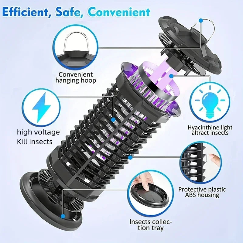 LED Trap High-performance UV Electric Mosquito Destroyer Shock Fly Trap Insect Trap For Home Garden Backyard Outdoor Camping