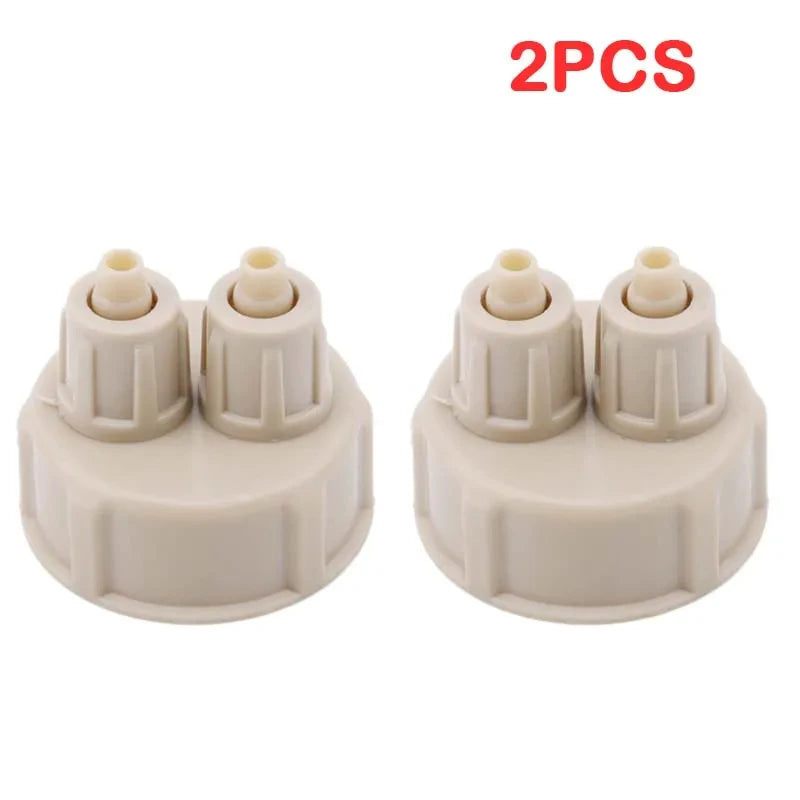 2pcs Aquarium CO2 System Tube Valve Guage Bottle Cap Aquarium Bottle Cap Fish Tank Live Plant DIY Air Diffuser Generator Tool