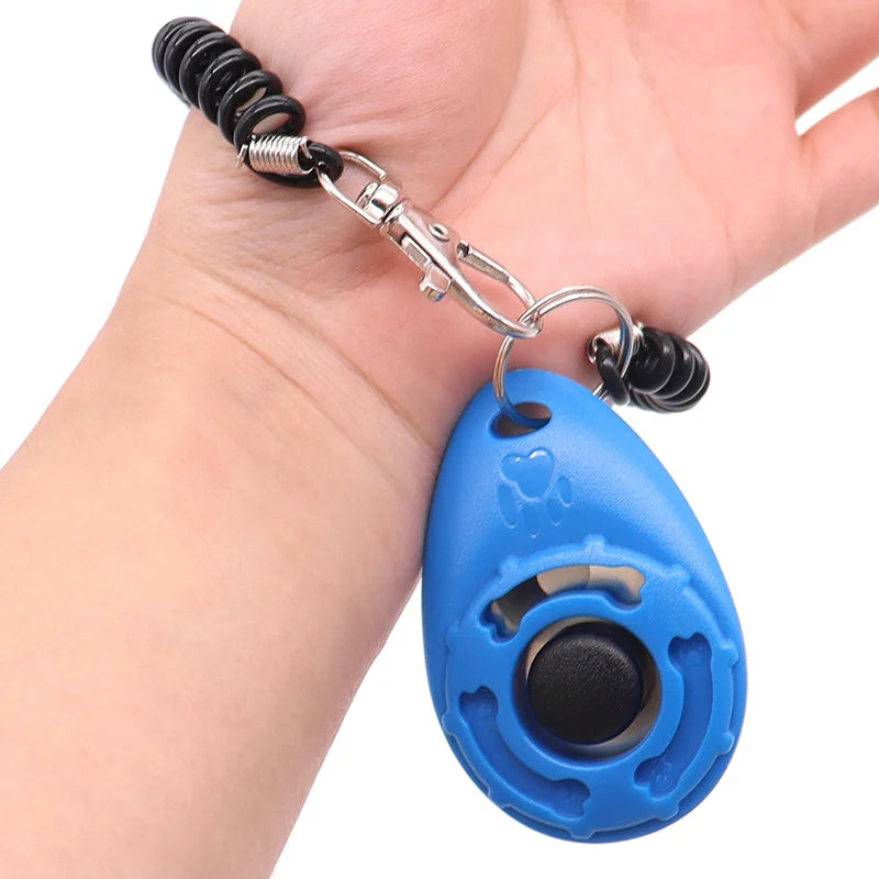 2pcs Dog Training Clicker Pet Cat Plastic Dogs Click Trainer Aid Tools Adjustable Wrist Strap Sound Key Chain Dog Supplies