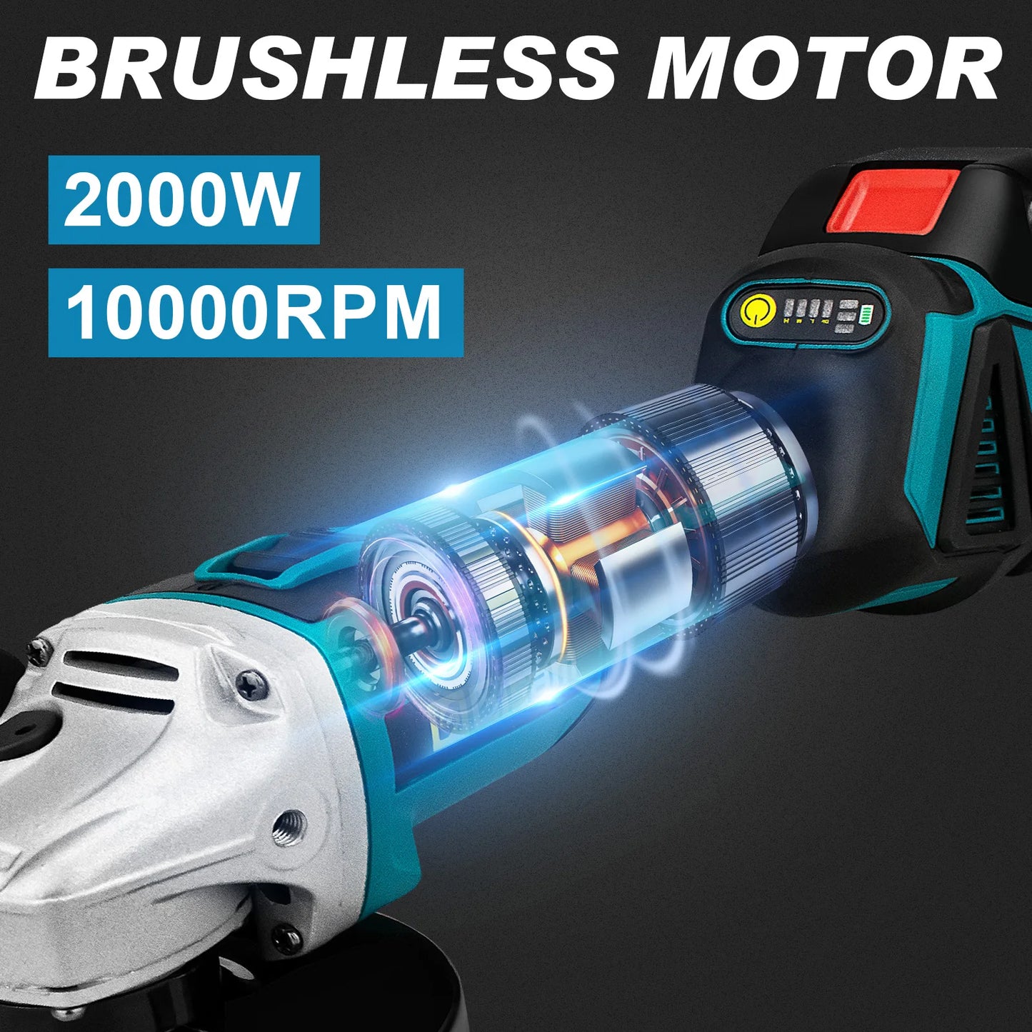 125mm M14 Brushless Angle Grinder Cordless Electric Angle Grinder Power Tool for Makita 18V Battery