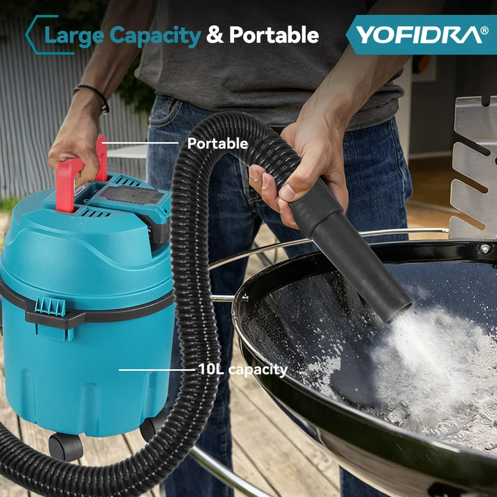 YOFIDRA 3IN1 35kPa Electric Wet & Dry Vacuum Cleaner Wireless Home Car Cleaner With 10L Portable  Tank For Makita Battery Pin