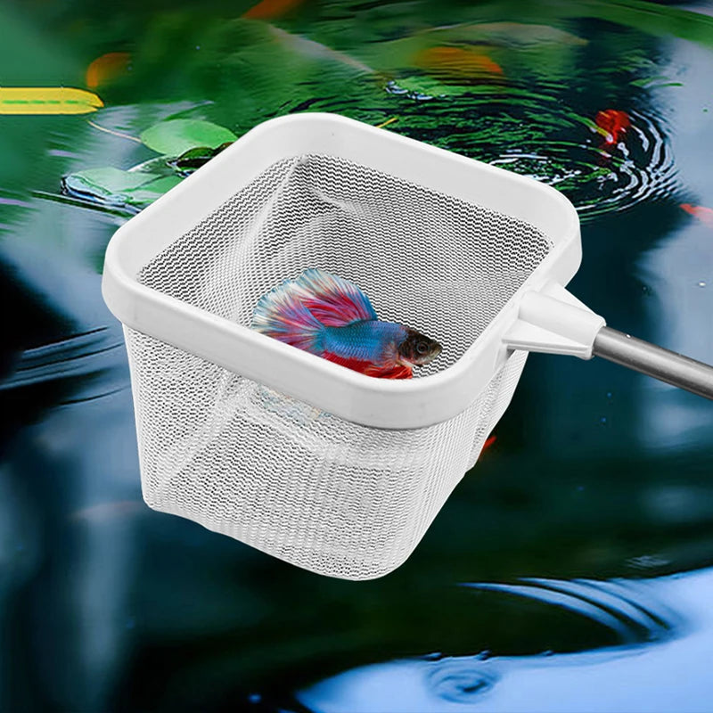 Retractable Square Fishing Net With Suction Cup Long Handle Fishing Gear for Catching Fish Shrimp Tank Clean Supplies
