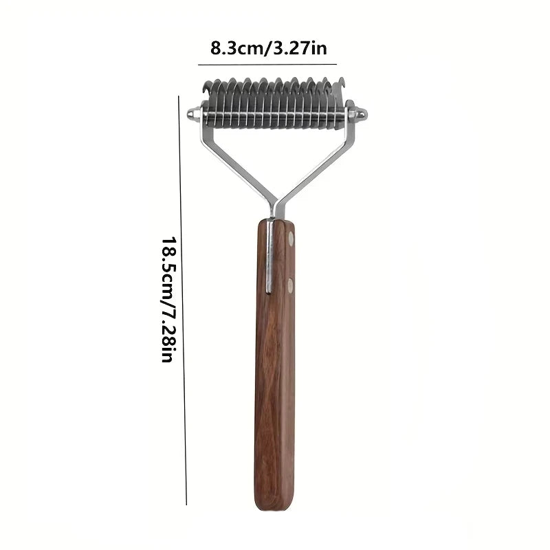 Stainless Steel Pet Knotting Comb Double-side Dog Hair Remover Wooden Handle Pet Deshedding Brush for Dogs Cats Dog Accessories