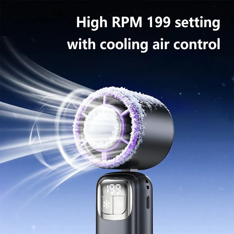 Lenovo Handheld Ventilator 199 Hoge Snelheid Koeling Ice Cooler Oplaadbaar USB Borstelloze Motor Turbo Jet Fan voor Buiten Reizen Kantoor