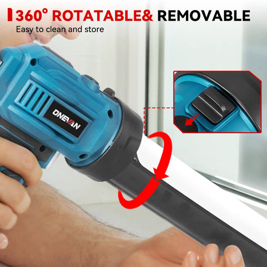 ONEVAN  4 Speed Electric Caulking Gun Cordless Glue Gun Glass Hard Rubber Sealant Gun Power Tool For Makita 18v Battery Pin