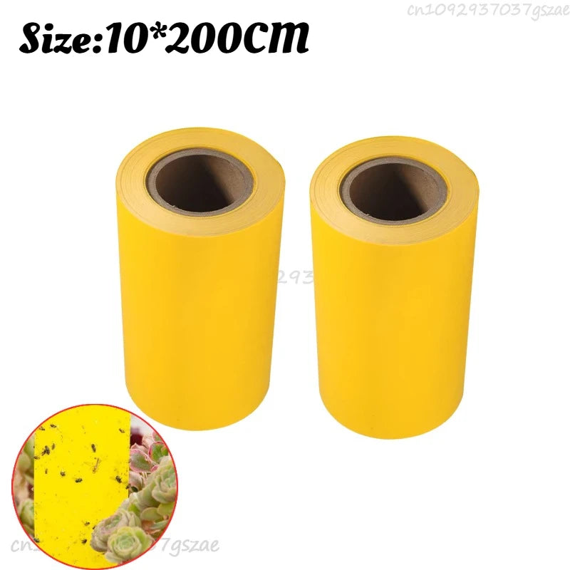 Yellow Double-Sided Sticky Trap 10M Long Double-Sided Insect Tape Waterproof Sunproof for Garden Trees Outdoor Pest Control Tool