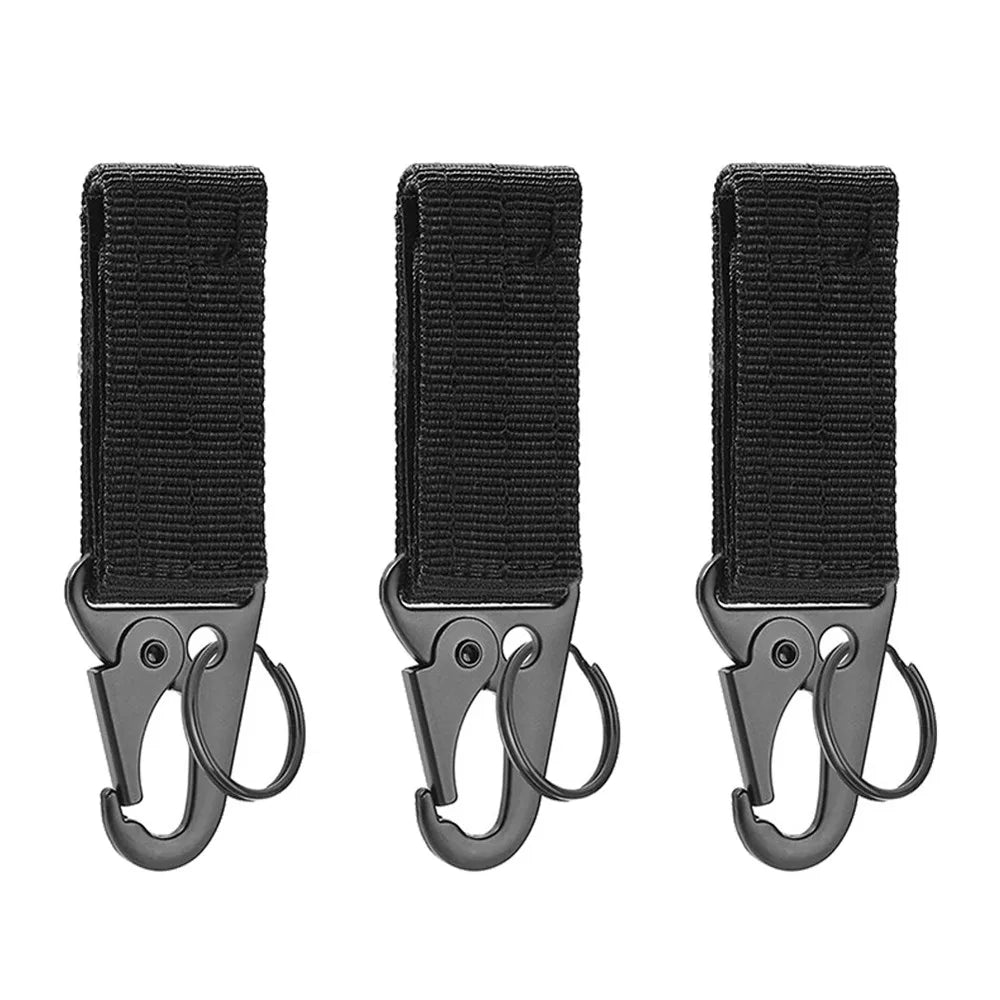 3 Pcs Tactical Carabiner Outdoor EDC Keychain Keys Holder Camping Backpack Belt Hook Hanging Buckle Muilter Clip