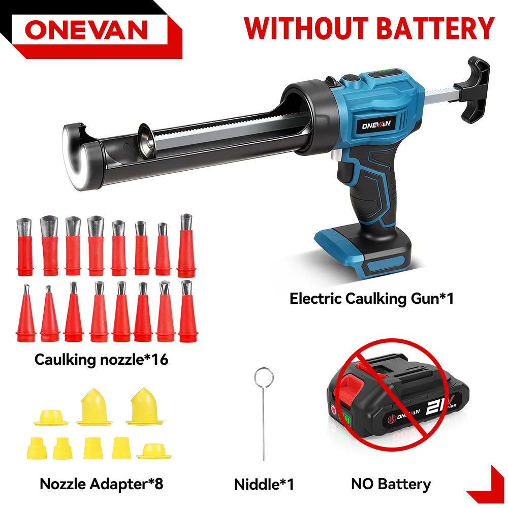 ONEVAN 4-snelheden elektrische kitspuit snoerloze lijmpistool glas hard rubber kitpistool elektrisch gereedschap voor Makita 18V accu