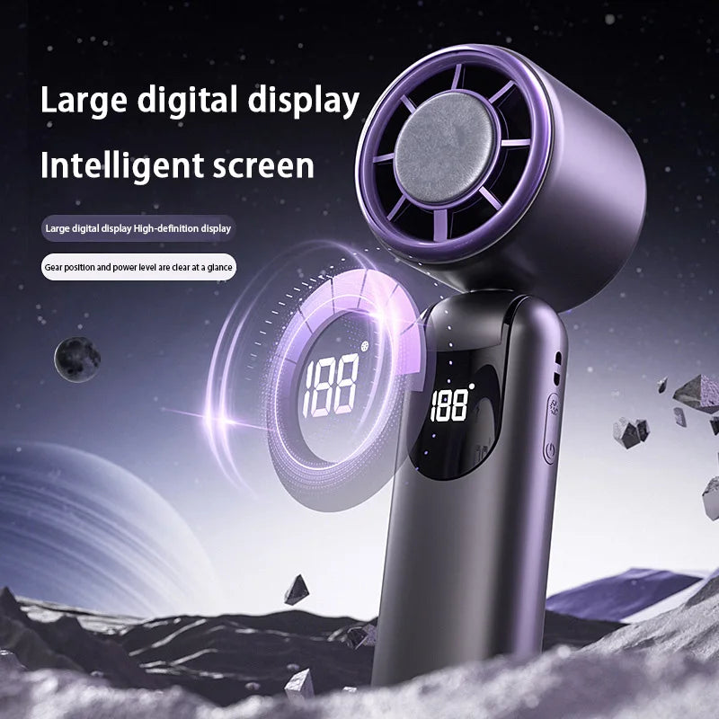 Lenovo Draagbare Handventilator Hoge Snelheid Turbo Krachtige Ventilator Draagbaar Opvouwbaar Digitaal Display Ice Pack Koeling 16° Windventilator