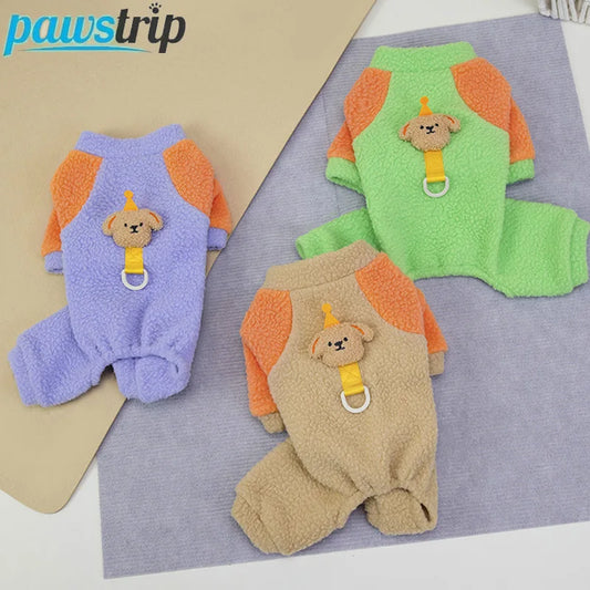 Pet Dog Jumpsuit Warm Fleece Pet Dog Clothes for Small Dogs Puppy Clothes Chihuahua Clothing Dog Accessories