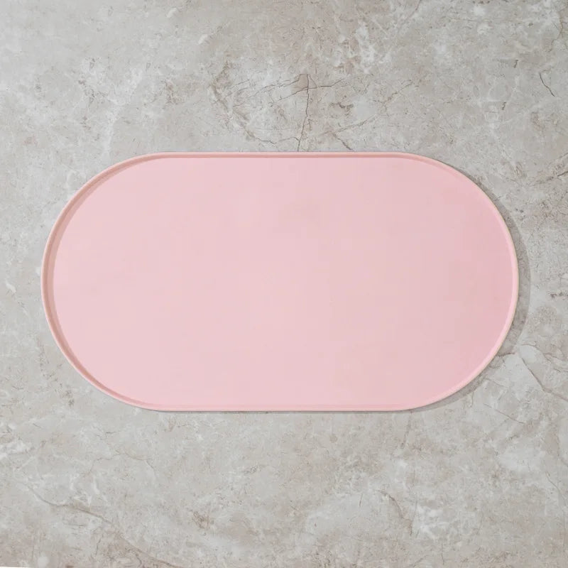 45.5x24.5cm Oval Pet Feeding Mat Silicone Dog Food Feeding Pad Waterproof Pet Placemat for Cats Dogs Pet Supplies