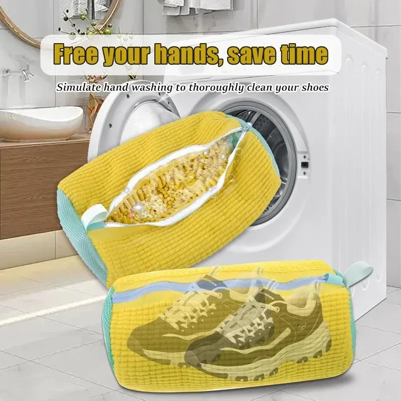 1/2PCS Washing Shoes Bag Cotton Laundry Fluffy Fibers Easily Remove Dirt Washing Bags Anti-Deformation Shoes Clothes Organizer