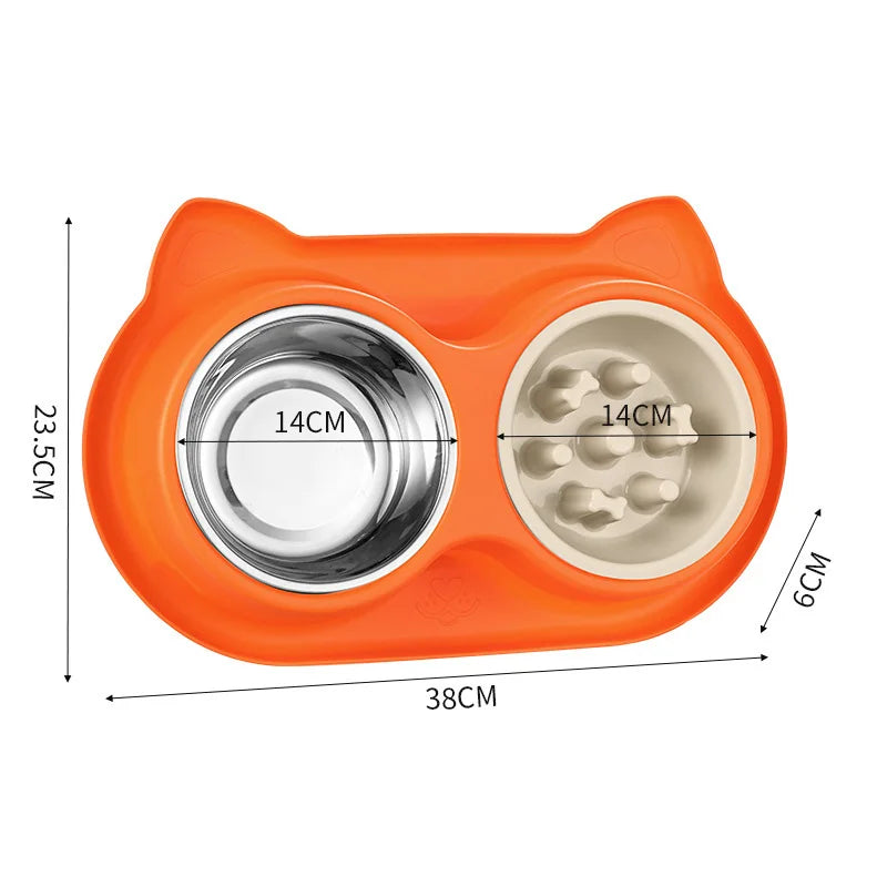 Pet Slow Food Bowl Anti-choking Feeder Stainless Dog Dish Bowl Home Dog Eating Plate Anti-gulping Dog Feeding Pet Supplies