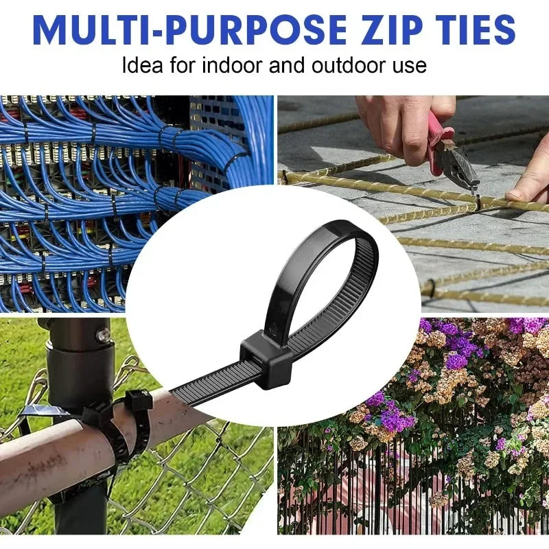 Cable Ties Reusable Plastic Flanges Ties Cable Plastic Nylon Cable Ties Organizer Clamp Self-locking Office Wire Zip Wholesale