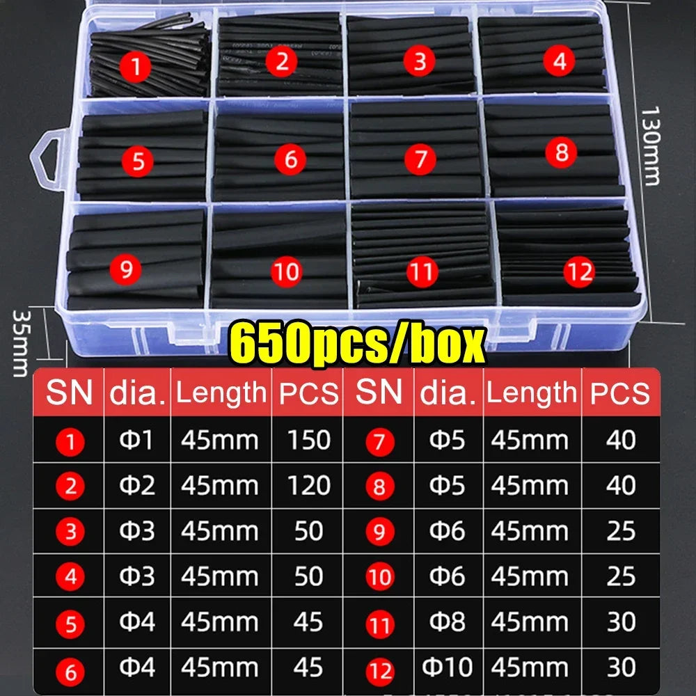 Heat Shrink Tube 2:1,wire Wrapping Sleeve,multi-color Electrically Insulated Heat Shrink Tube Set,DIY Sleeve Wrapping Cable Set