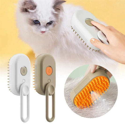 3-in-1 stoomborstel voor katten, stoomkam voor katten, elektrische spray-haarborstel voor katten, massage- en verzorgingskam voor haarverwijdering