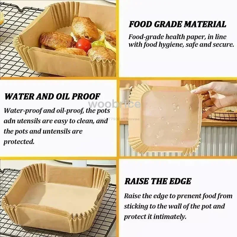 Air Fryer Paper Aerogrill Parchment Paper for Air Fryer Liner Airfryer Baking Cooking Paper Air Fryer Accessories Baking Tool