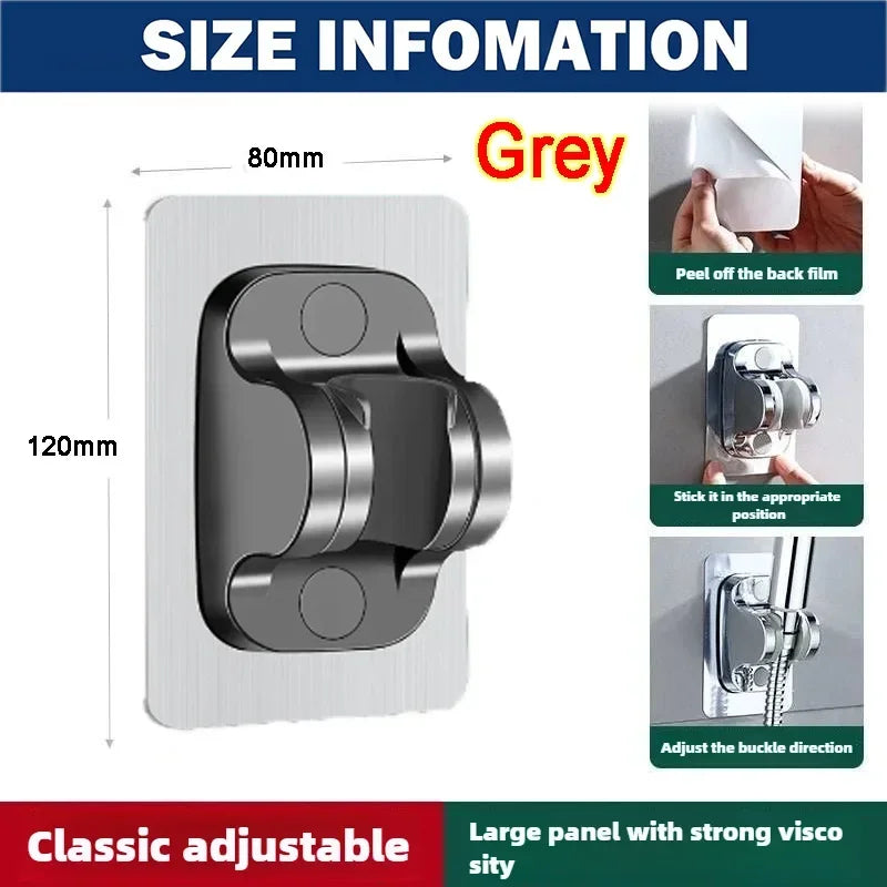 Bath Shower Holder Support Mural Douche Suction Cup Adjustable Handheld Wall Mounted Large Shower Head Supports Relocatable