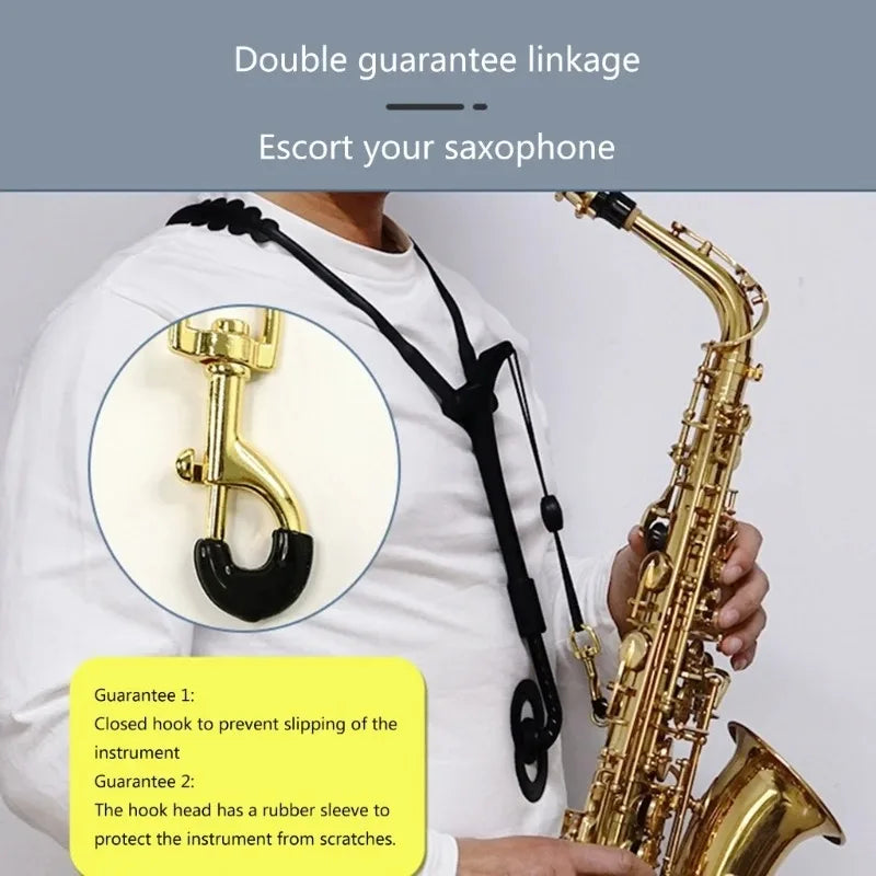 Saxophone Strap for Alto Soprano Tenor Double Shoulder Straps Padded Cushion Neck Lanyard Woodwind Musical Instrument Access