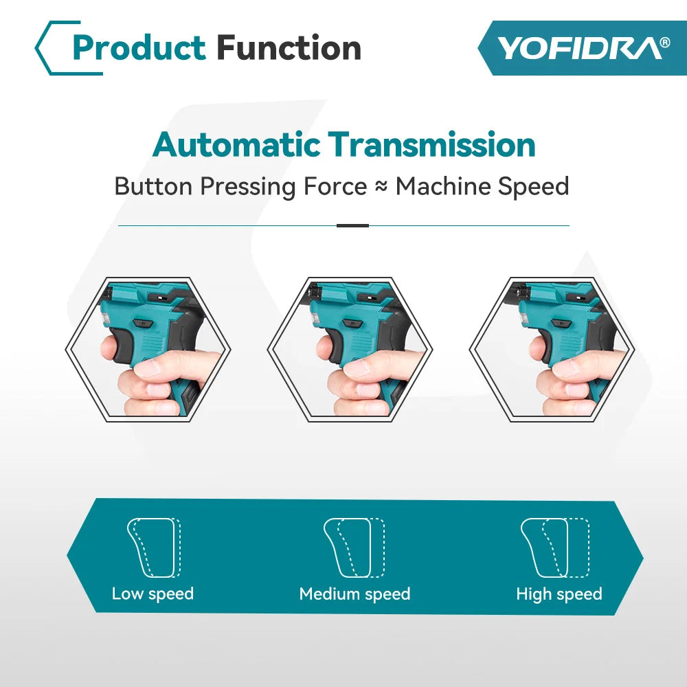 YOFIDRA Boulonneuse à chocs électrique sans fil 1/2" 1000 N.m, clé à chocs portative pour vissage automobile, ensemble avec douilles, compatible batterie Makita avec goupille