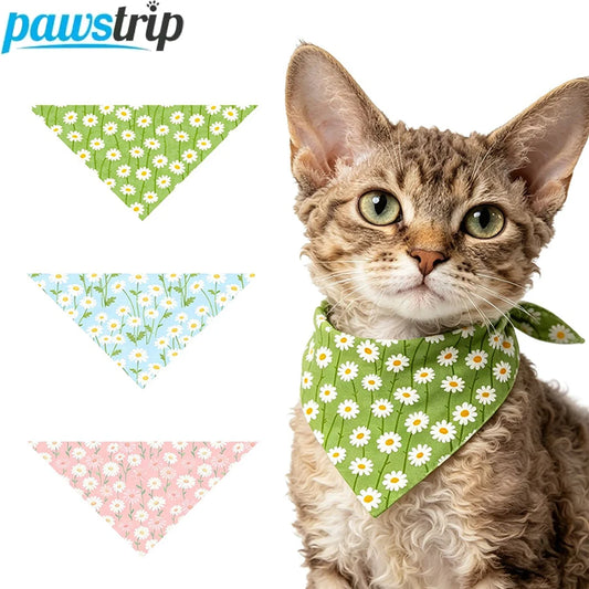 1/3 PCs Pet Dog Bandana Cute Flower Print Dog Cat Neck Wear Scarf Pet Dress Up Bandanas in Spring Dog Accessories
