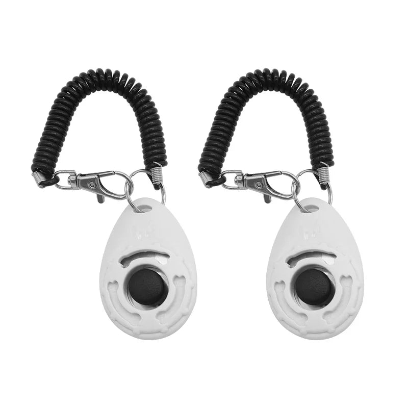 2pcs Dog Training Clicker Pet Cat Plastic Dogs Click Trainer Aid Tools Adjustable Wrist Strap Sound Key Chain Dog Supplies