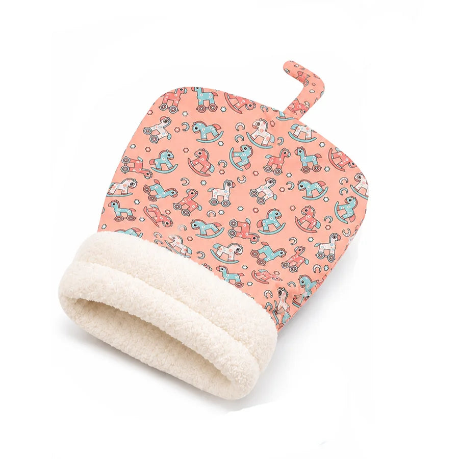 Cat Bed with Soft Fuzzy Lining Semi-Enclosed Winter Cave for Cats Small Dogs Semi-Enclosed Winter Sleeping Kitten Bed