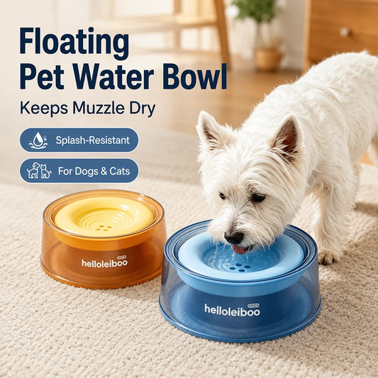 1200ml Floating Dog Bowl Anti Splash Slow Drinking Feeder for Dogs Cats Raised No Wet Mouth Cat Bowl Indoor Travel Pet Bowl