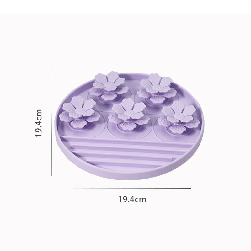 Silicone Pet Slow Feeder Mat Round Dog Licking Mat with Suction CupsAnti-choking Pet Snuffle Mats Puppy Feeding Dishes Pet Suppl