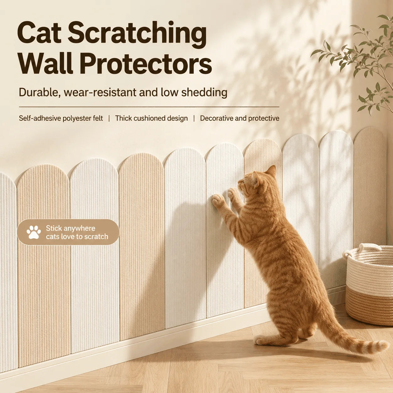 Cat Scratcher Cat Scratching Boards Self Adhesive Felt Furniture Protector Mat for Sofa Door Wall Cat Supplies