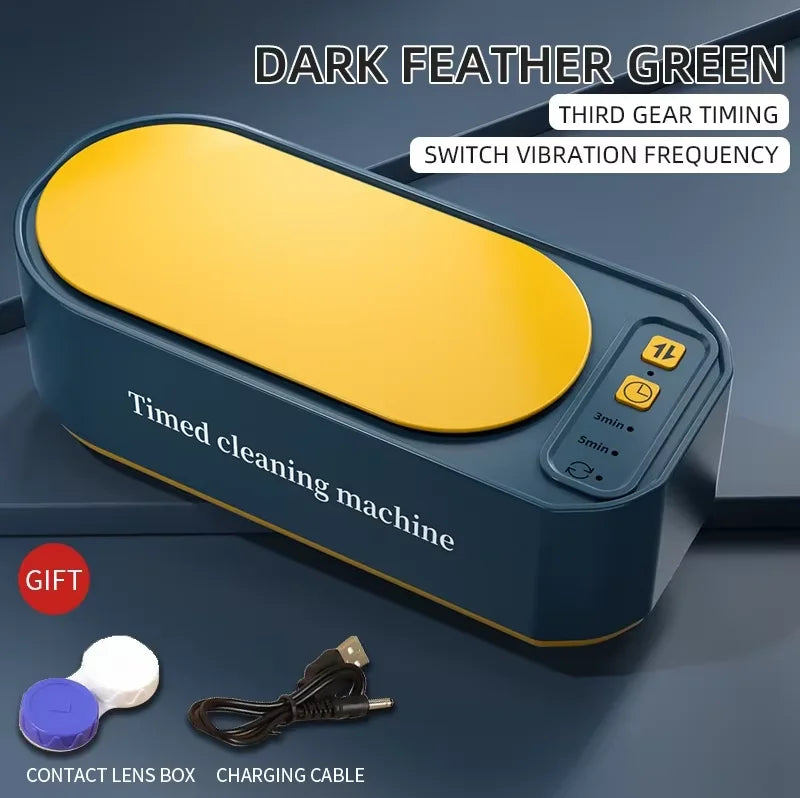2026 Ultrasonic Glasses Cleaner 50KHz Contact Lens Cleaner Household Timer Jewelry Toothbrush Cleaner Brush Dentures New