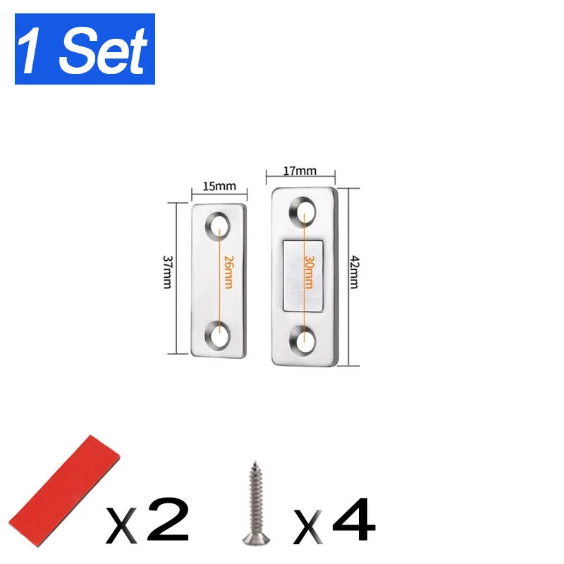 Magnetic Cabinet Catches Ultra Thin Door Strong Magnets Stopper Invisible Adhesive Drawer Magnet Lock for Kitchen Closet Closer