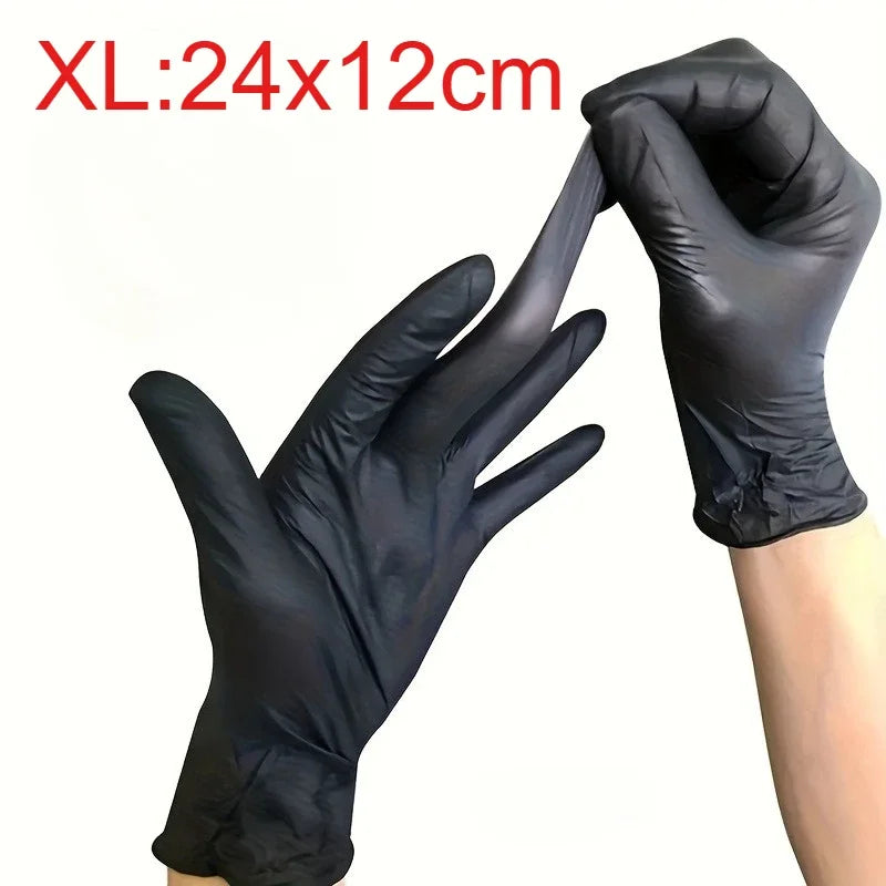 Disposable Rubber Gloves Latex Gloves Black Washing Latex Free PVC Gloves Housework Car Industry Gardening Pet Care Cooking Tool