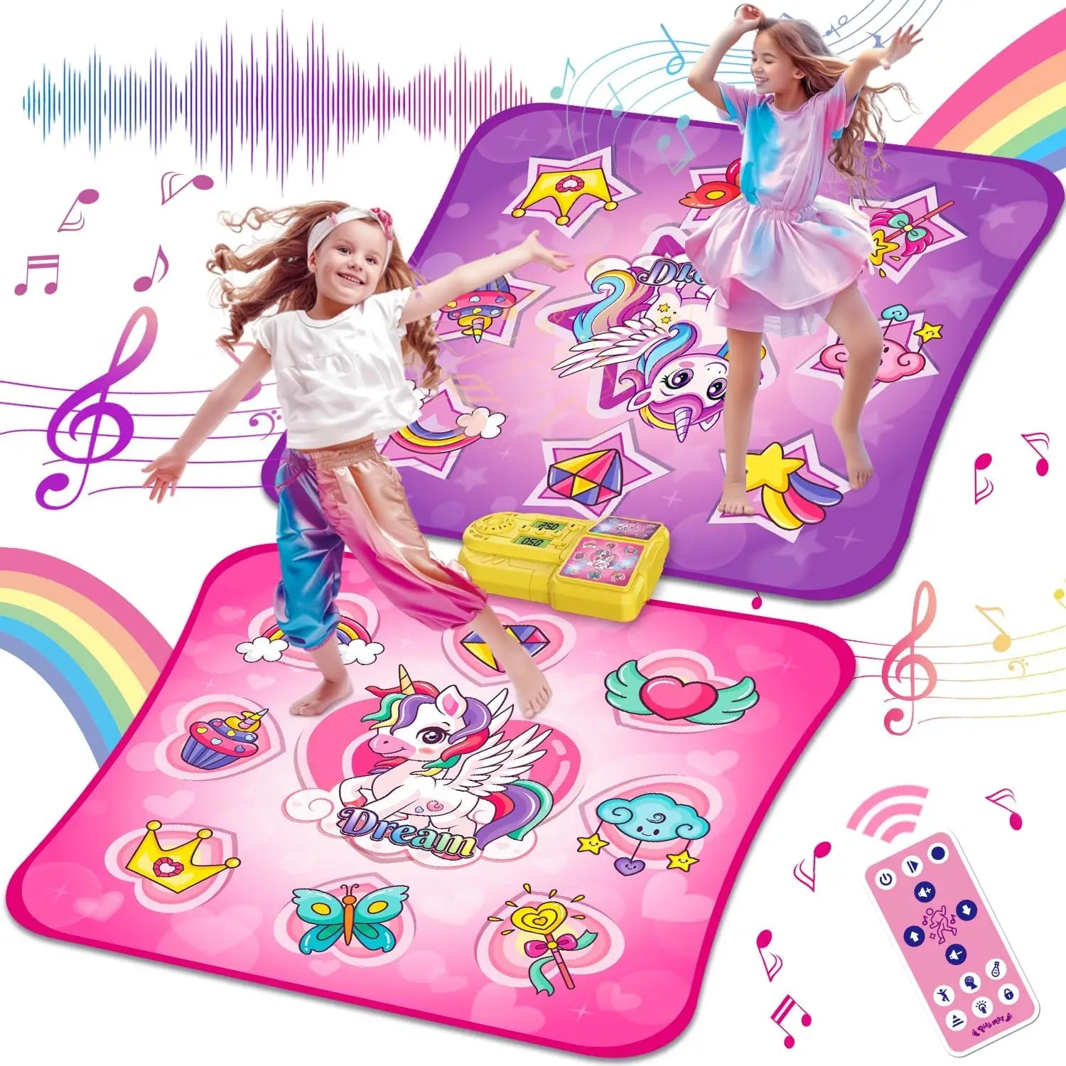 VATOS Unicorn Dance Mat - 9-Level Dancing Game for Kids, Perfect Indoor Outdoor Musical Play Mat and Christmas Gift for Girls Ages 3+ - Quality Shopping Centre