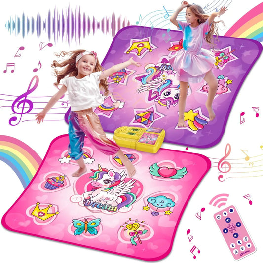 VATOS Unicorn Dance Mat - 9-Level Dancing Game for Kids, Perfect Indoor Outdoor Musical Play Mat and Christmas Gift for Girls Ages 3+ - Quality Shopping Centre