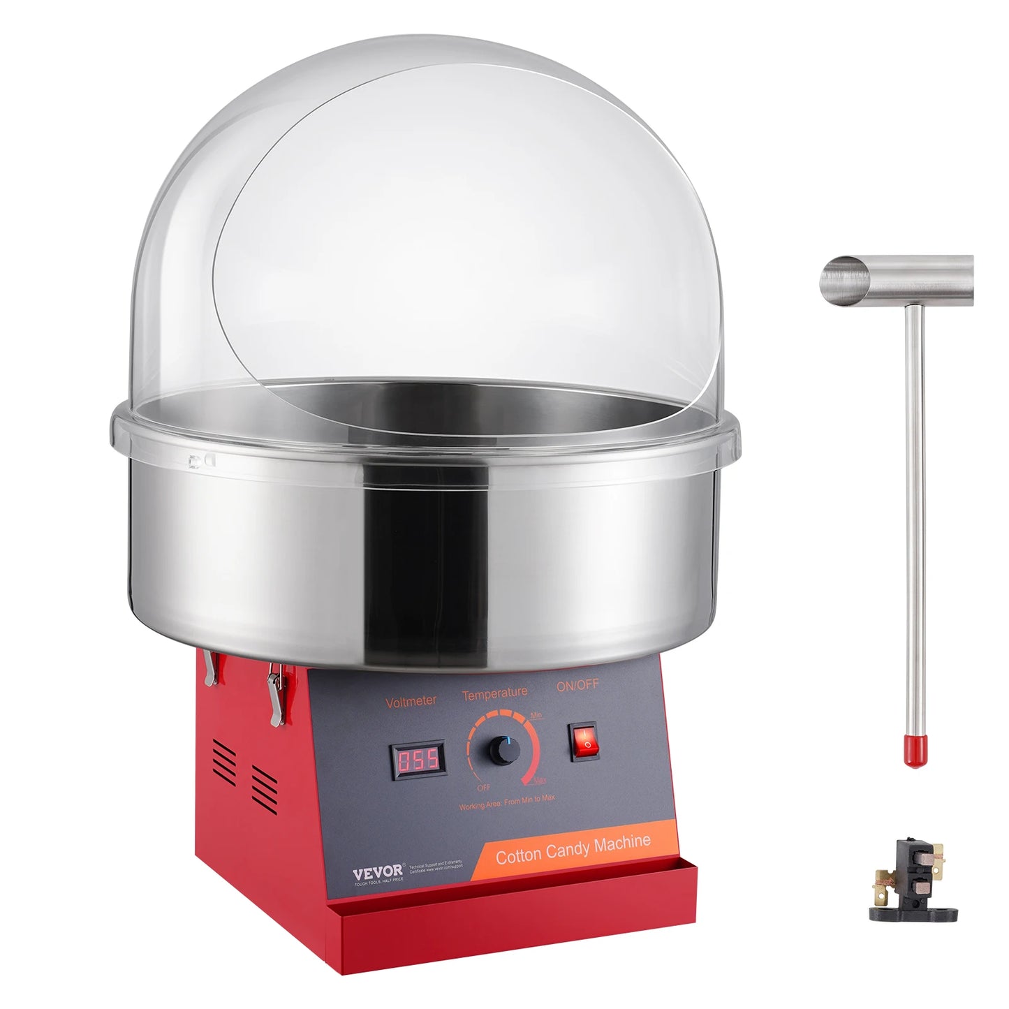 SucceBuy Electric Cotton Candy Machine Candy Floss Maker Commercial Cotton Candy Machine with Cover Perfect for Home Kids Party