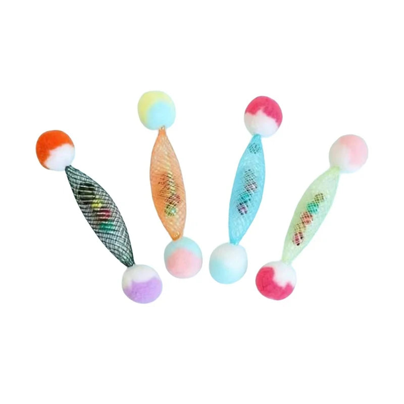 3/5 PCs Funny Cat Spring Toys with Bells Interactive Cat Sounding Tease Toy Random Color Kitten Teaser Toy Cat Accessories