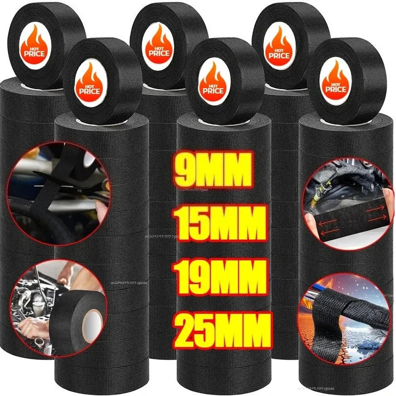 Electrical Insulating Tape Automotive Cloth Tape Waterproof Heat-resistant Harness Bundle Electrical Wiring Fabric Cloth Tapes
